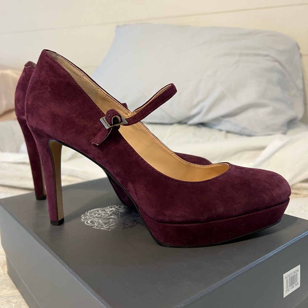 Elegant Burgundy Mary Jane Heels